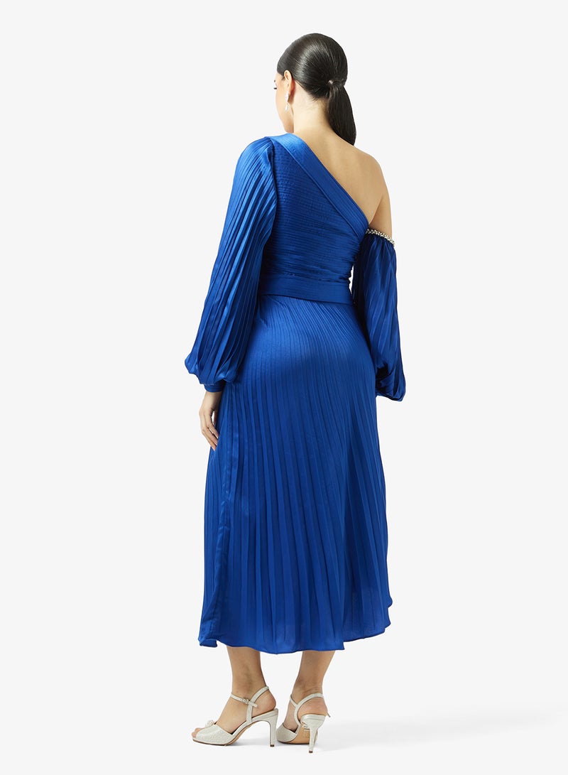 Threadz by Ajooni Cobalt Pleated Dress - Image 2